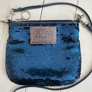 Coach Poppy Blue Sequin Purse